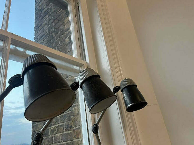 1960s Machinist Lamps By Lovo, Vintage