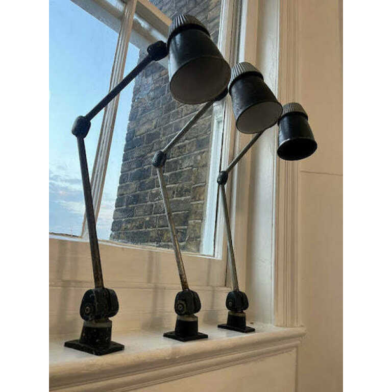 1960s Machinist Lamps By Lovo, Vintage