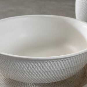 1980s Bitossi White Ceramic Set with Beautiful Texture, Pristine Condition