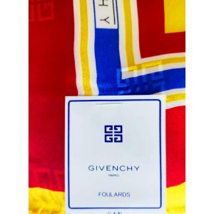 1980s Givenchy Jacquard Silk Striped Multicolor Yellow Scarf