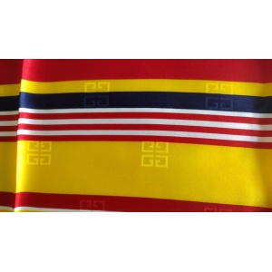 1980s Givenchy Jacquard Silk Striped Multicolor Yellow Scarf