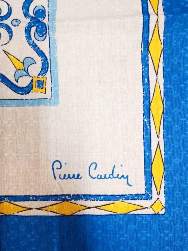 1980s Pierre Cardin Set of 6 Maiolica Print Napkins