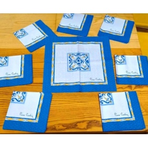 1980s Pierre Cardin Set of 6 Maiolica Print Napkins