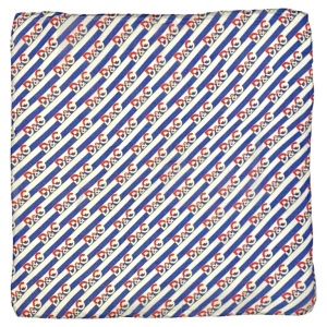 1990s D&G Dolce & Gabbana Cotton Blue Red Logo Squared Scarf
