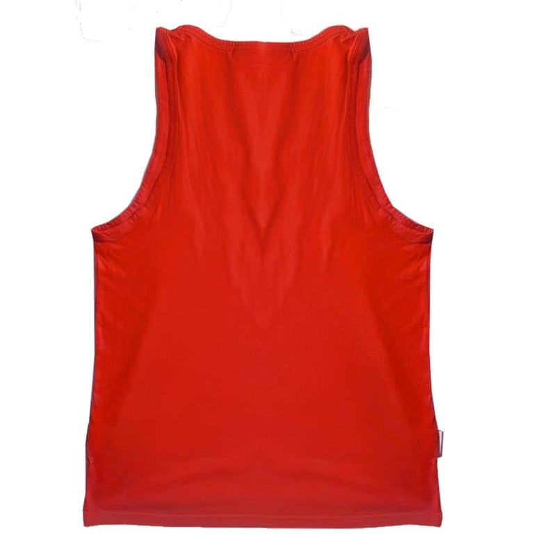 1990s Pierre Cardin Red Print Sport Casual Top Vest