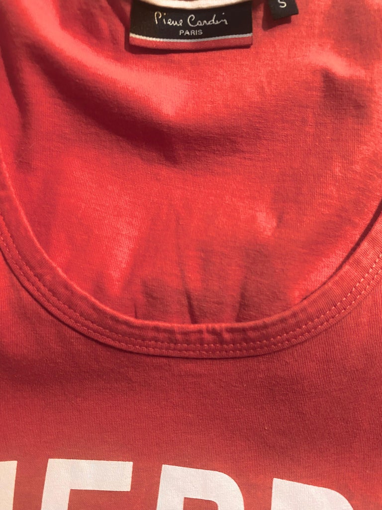 1990s Pierre Cardin Red Print Sport Casual Top Vest