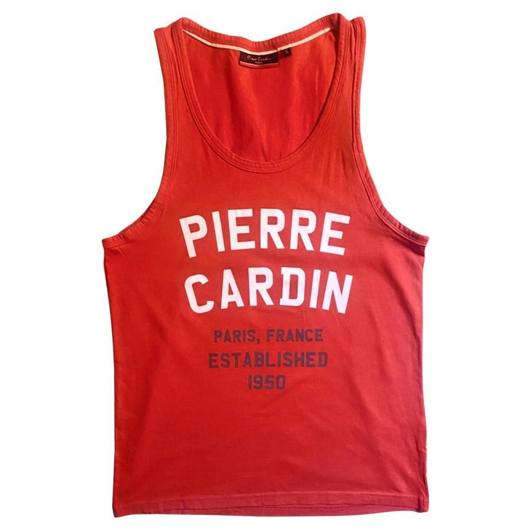 1990s Pierre Cardin Red Print Sport Casual Top Vest