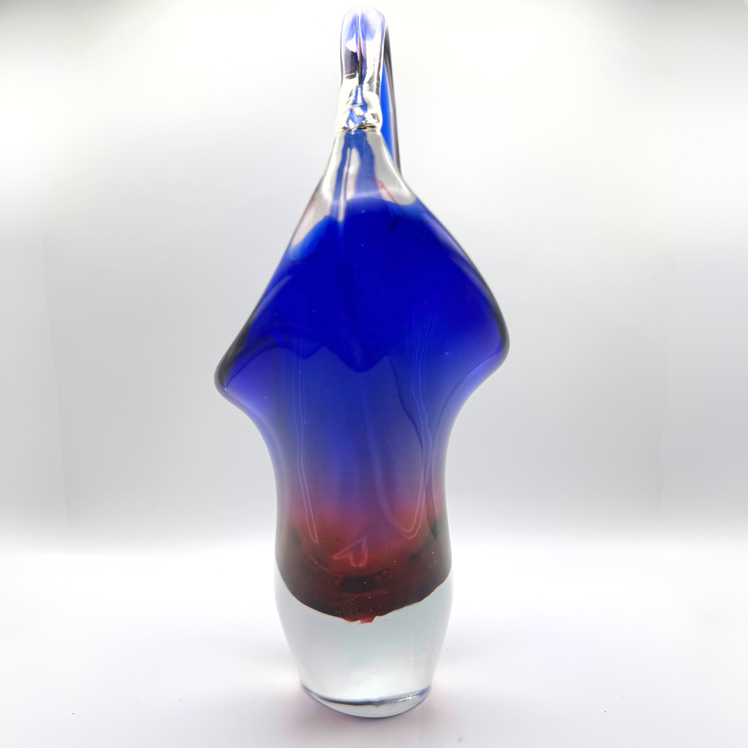 Murano Arte Nuova Pustetto & Zanetti Sommerso Glass Vase 1950's/60's