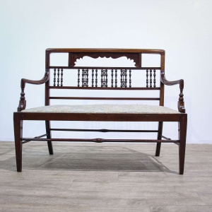 Arts & Crafts Moorish Style Bobbin Back Settee