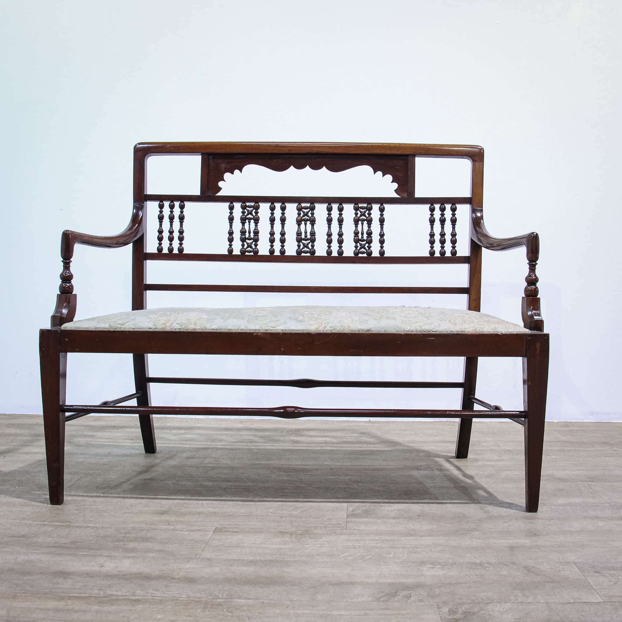 Arts & Crafts Moorish Style Bobbin Back Settee