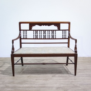 Arts & Crafts Moorish Style Bobbin Back Settee
