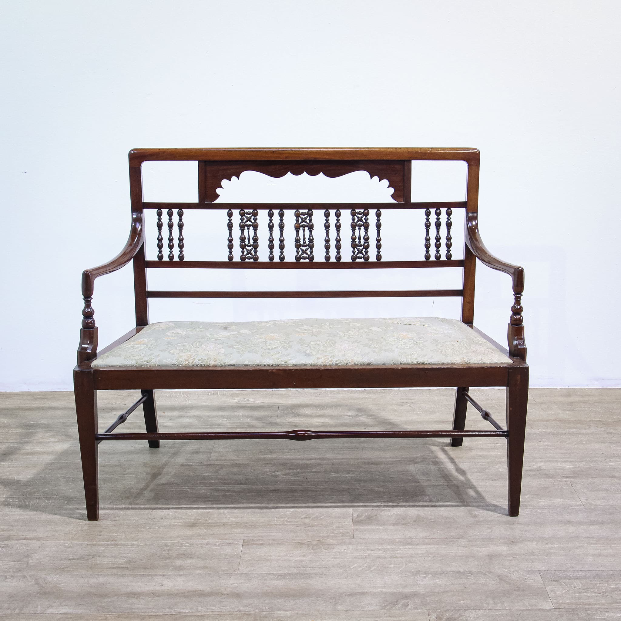 Arts & Crafts Moorish Style Bobbin Back Settee