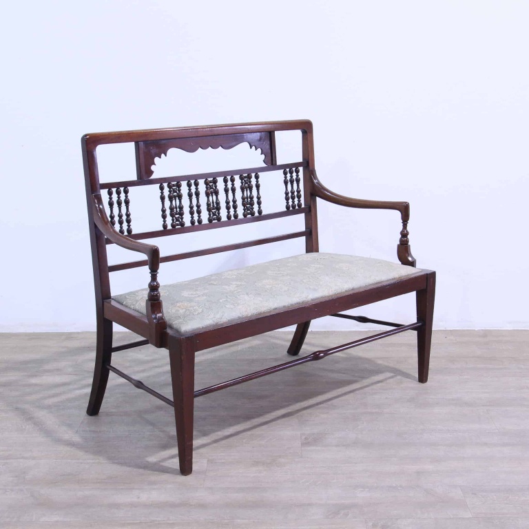 Arts & Crafts Moorish Style Bobbin Back Settee