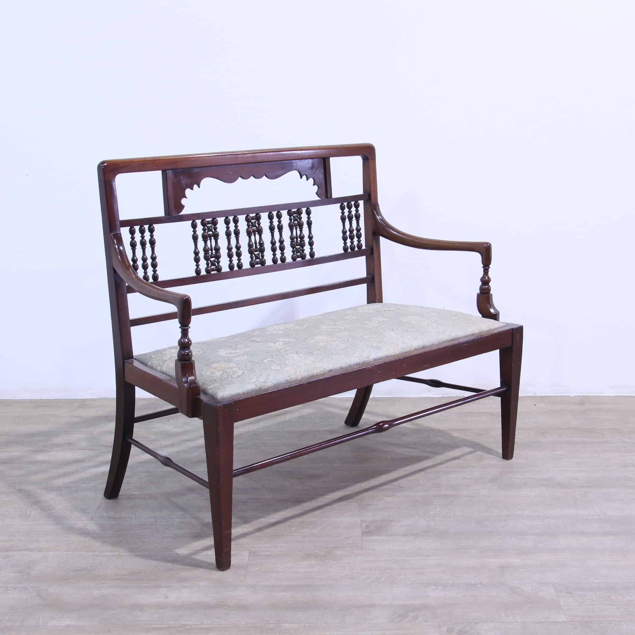 Arts & Crafts Moorish Style Bobbin Back Settee