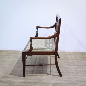 Arts & Crafts Moorish Style Bobbin Back Settee