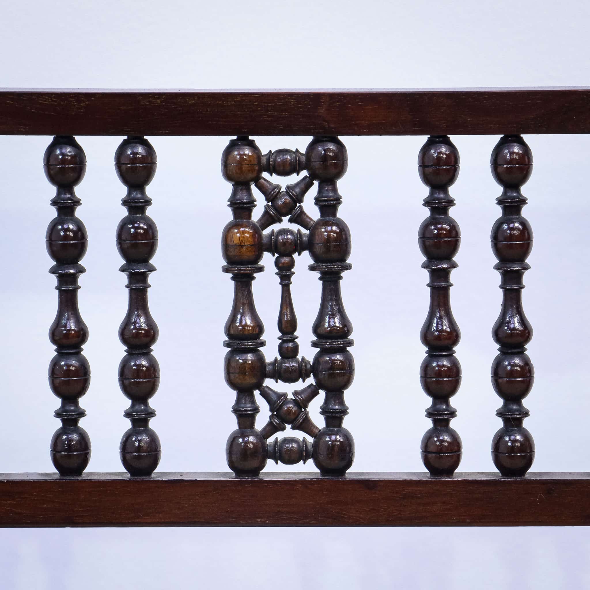 Arts & Crafts Moorish Style Bobbin Back Settee