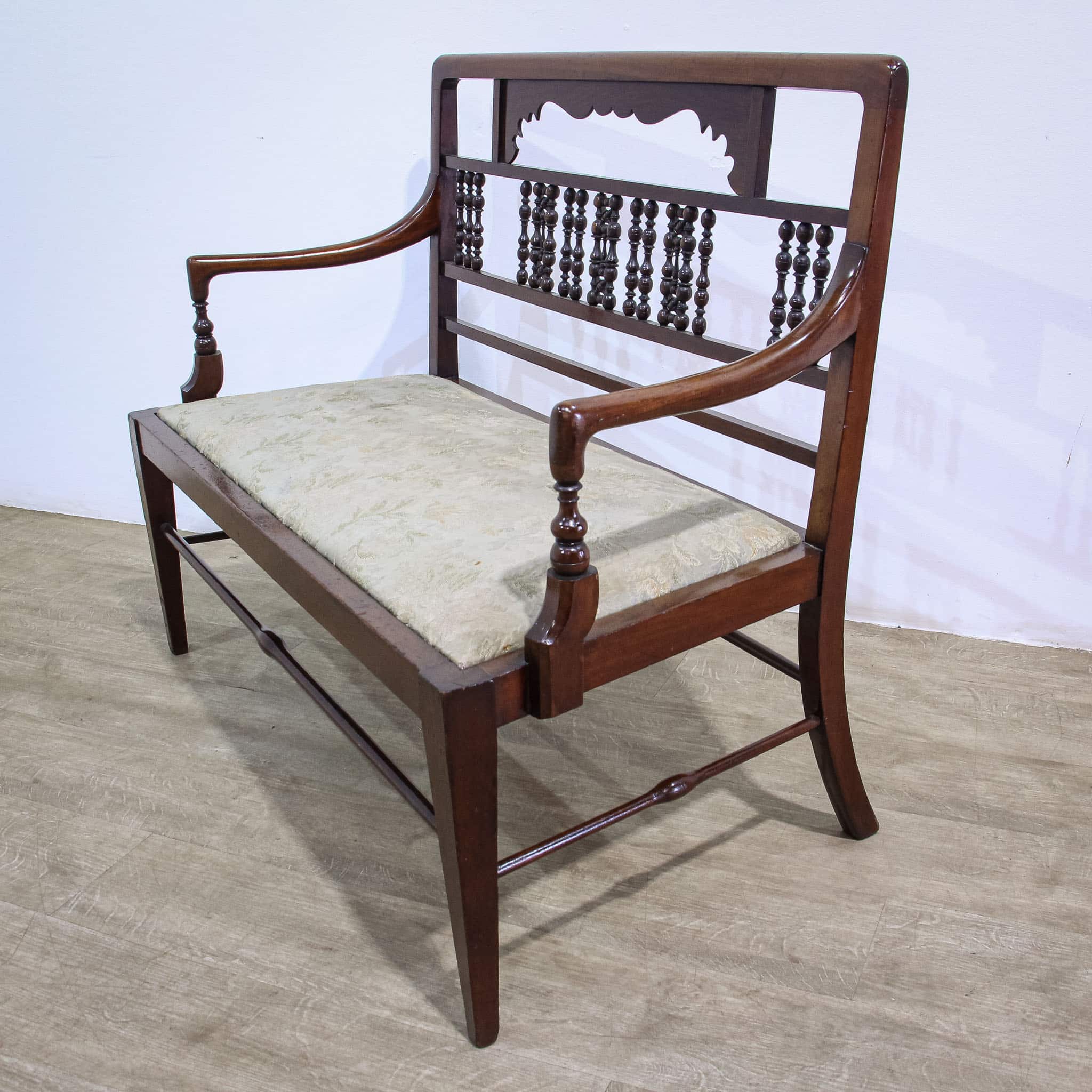 Arts & Crafts Moorish Style Bobbin Back Settee