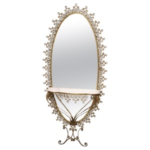 Italian Design Oval Floor Mirror Attributed To Pier Luigi Colli