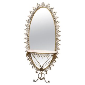 Italian Design Oval Floor Mirror Attributed To Pier Luigi Colli