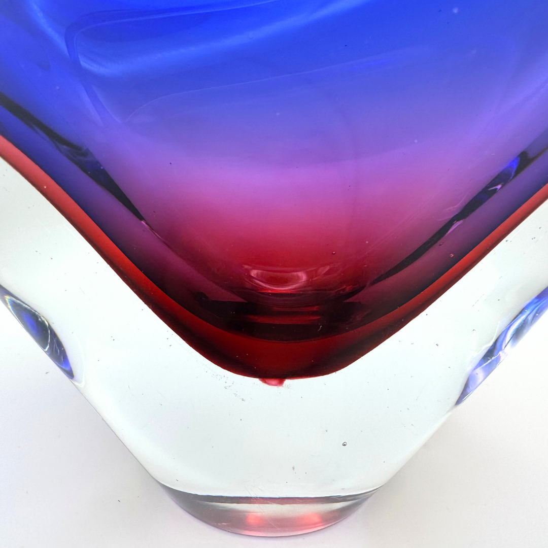 Murano Arte Nuova Pustetto & Zanetti Sommerso Glass Vase 1950's/60's