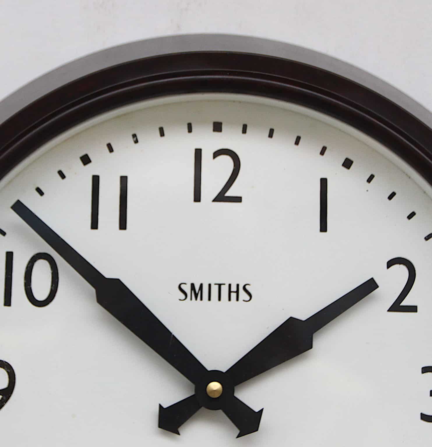 Mid Century British Office Wall Clock By Smiths, 1950s