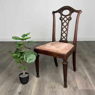 Antique 18th Century Bedroom Chair / Hall Chair In Mahogany