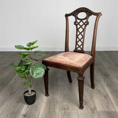 Antique 18th Century Bedroom Chair / Hall Chair In Mahogany