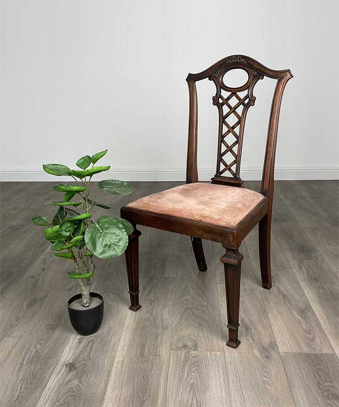 Antique 18th Century Bedroom Chair / Hall Chair In Mahogany