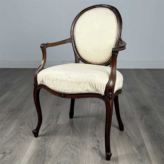 Antique 18th Century Hepplewhite Open Armchair In Mahogany