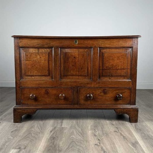 Antique 18th Century Mule Chest / Coffer In Oak