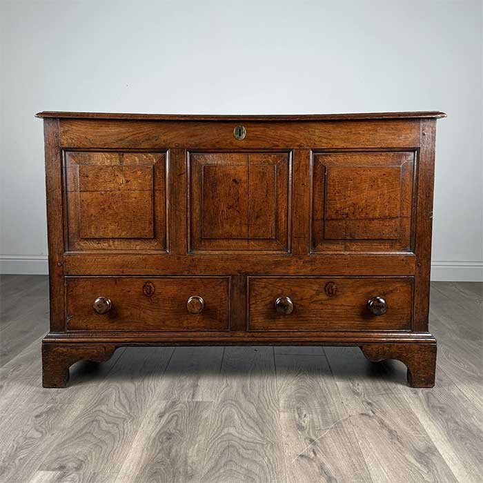 Antique 18th Century Mule Chest / Coffer In Oak