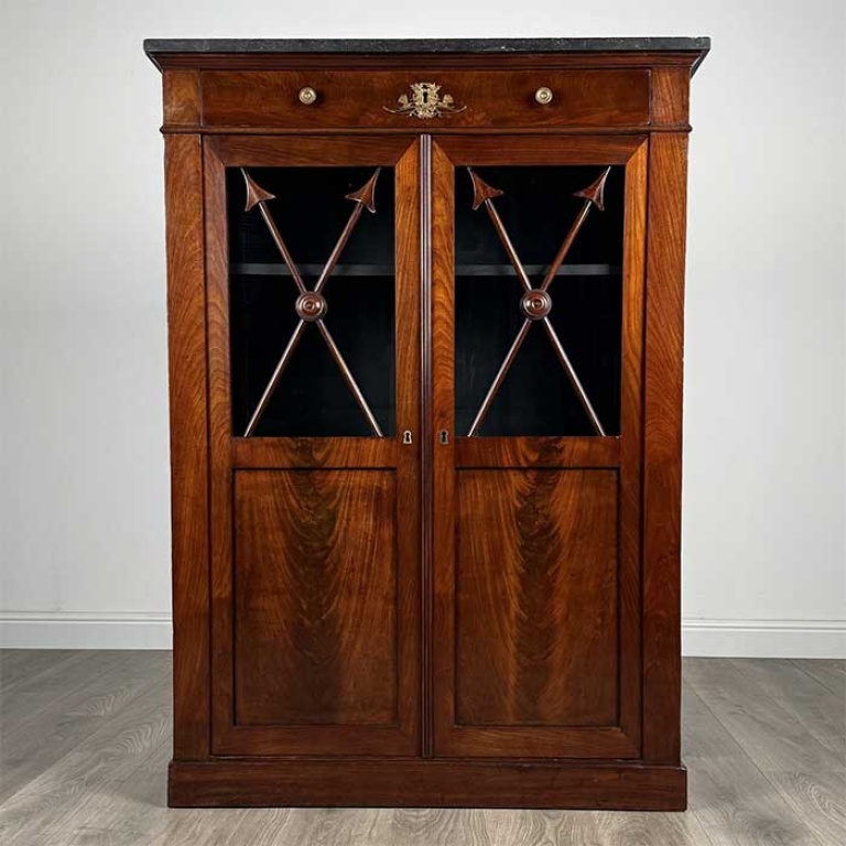 Antique 19th Century French Display Cabinet In Mahogany