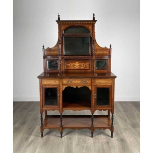 Antique 19th Century Marquetry Sideboard In Rosewood