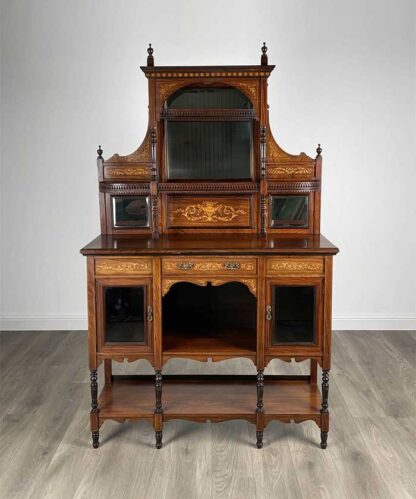 Antique 19th Century Marquetry Sideboard In Rosewood