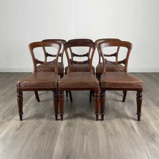 Antique 19th Century Set Of 6 Dining Chairs In Mahogany
