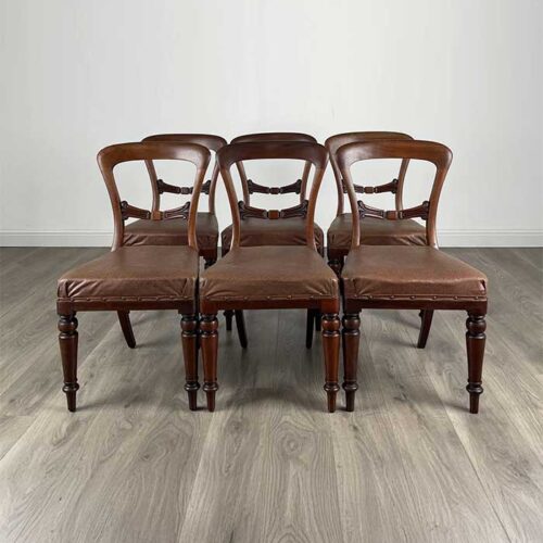 Antique 19th Century Set Of 6 Dining Chairs In Mahogany