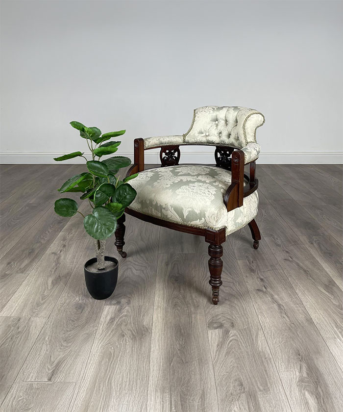 Antique 20th Century Tub Chair / Armchair In Mahogany