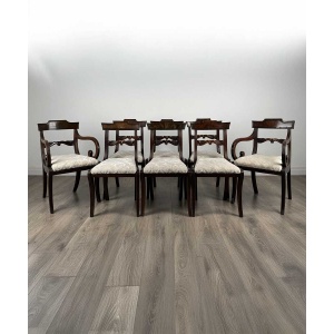 Antique Early 19th Century Set Of 8 Regency Dining Chairs