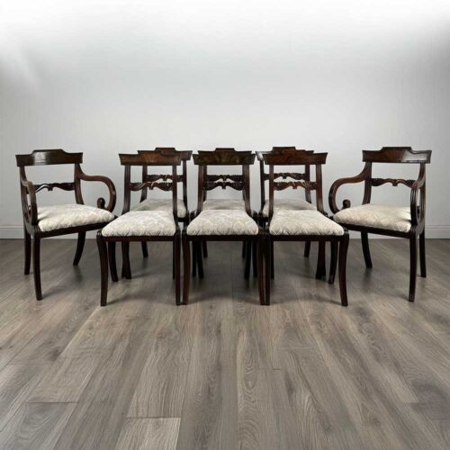 Antique Early 19th Century Set Of 8 Regency Dining Chairs