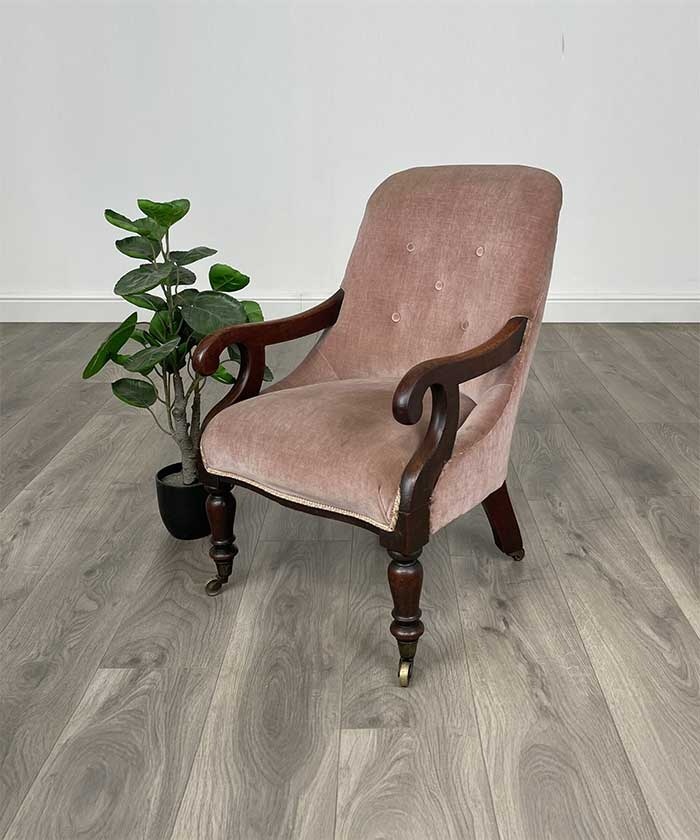 Antique Original Victorian Children’s Armchair In Mahogany