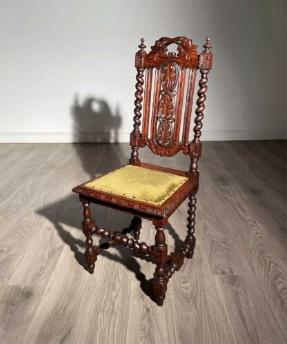 Antique Victorian Hall Chair / Bedroom Chair In Oak