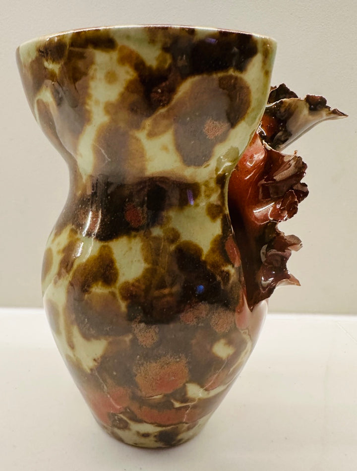 Contemporary Mottled Waved Rim Vase