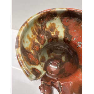 Contemporary Mottled Waved Rim Vase