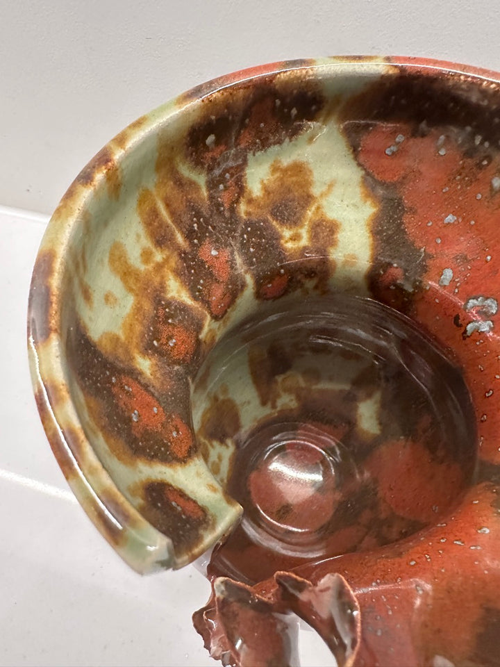 Contemporary Mottled Waved Rim Vase