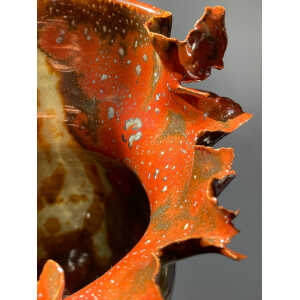 Contemporary Mottled Waved Rim Vase