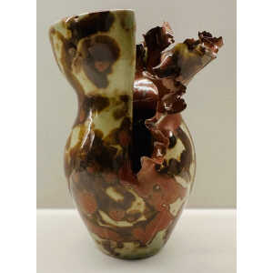 Contemporary Mottled Waved Rim Vase