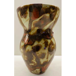 Contemporary Mottled Waved Rim Vase