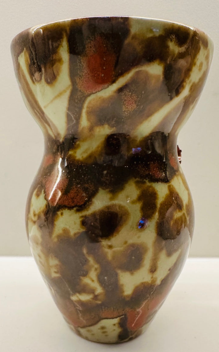 Contemporary Mottled Waved Rim Vase