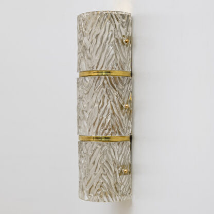 Pair of Modern Italian Brass and Murano Glass Textured Wall Sconces - Image 5