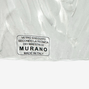 Pair of Modern Italian Brass and Murano Glass Textured Wall Sconces